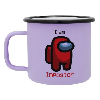 Among US i am impostor, Κούπα Μεταλλική εμαγιέ ΜΑΤ Light Pastel Purple 360ml