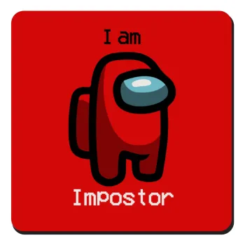 Among US i am impostor, Τετράγωνο μαγνητάκι ξύλινο 9x9cm