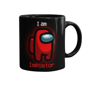 Among US i am impostor, Κούπα Μαύρη, κεραμική, 330ml