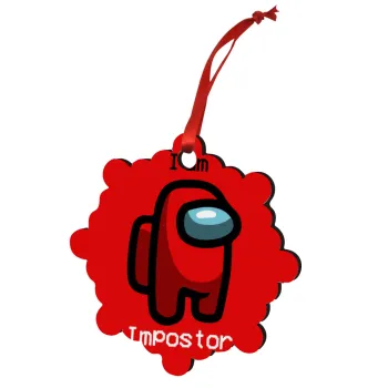 Among US i am impostor, Christmas ornament snowflake wooden 7.5cm