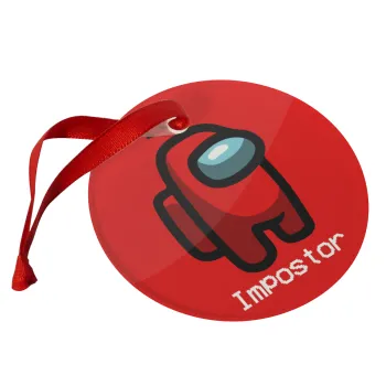 Among US i am impostor, Στολίδι Χριστουγεννιάτικο στολίδι γυάλινο 9cm