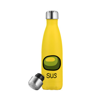 Among US SUS!!!, Yellow Stainless Steel Metallic Thermos, double-walled, 500ml