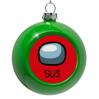Among US SUS!!!, Green Christmas tree ornament bauble 8cm