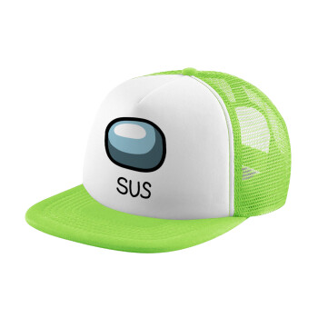 Among US SUS!!!, Καπέλο παιδικό Soft Trucker με Δίχτυ Πράσινο/Λευκό
