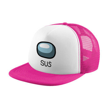 Among US SUS!!!, Καπέλο Soft Trucker με Δίχτυ Pink/White 