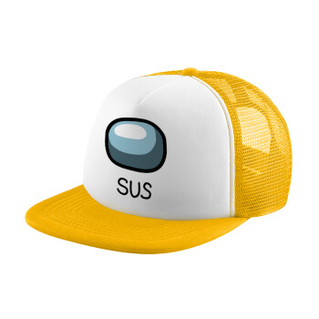 Among US SUS!!!, Καπέλο παιδικό Soft Trucker με Δίχτυ Κίτρινο/White 