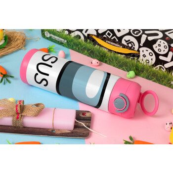 Among US SUS!!!, Easter candle, Childrens hot water bottle, stainless steel, with safety straw, PINK (500ml)