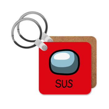 Among US SUS!!!, Μπρελόκ Ξύλινο τετράγωνο MDF