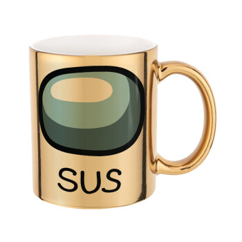 Among US SUS!!!, Mug ceramic, gold mirror, 330ml