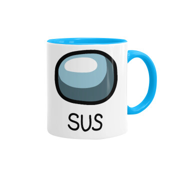 Among US SUS!!!, Κούπα χρωματιστή γαλάζια, κεραμική, 330ml