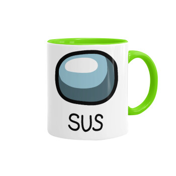 Among US SUS!!!, Mug colored light green, ceramic, 330ml