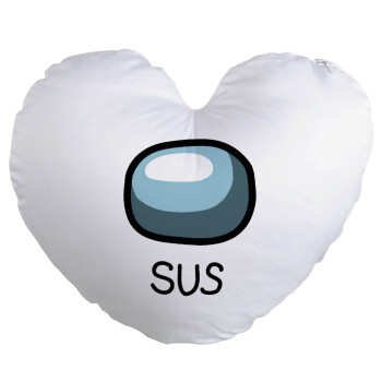Among US SUS!!!, Μαξιλάρι καναπέ καρδιά 40x40cm περιέχεται το  γέμισμα