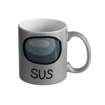 Among US SUS!!!, Κούπα Ασημένια Glitter που γυαλίζει, κεραμική, 330ml