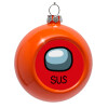 Orange Christmas tree ornament bauble 8cm