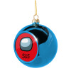 Blue Christmas tree ball ornament 8cm