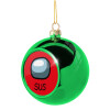 Green Christmas tree ornament ball 8cm
