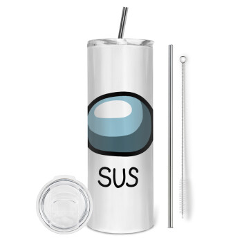 Among US SUS!!!, Tumbler stainless steel 600ml, with metal straw & cleaning brush