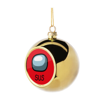 Among US SUS!!!, Golden Christmas tree ball ornament 8cm