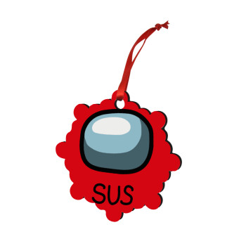 Among US SUS!!!, Christmas ornament snowflake wooden 7.5cm