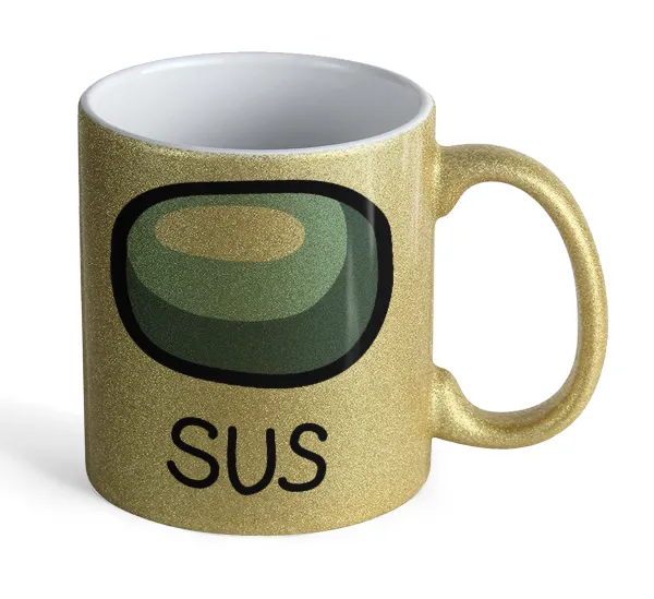 Among US SUS!!! — Gold glitter mug that sparkles, ceramic, 330ml