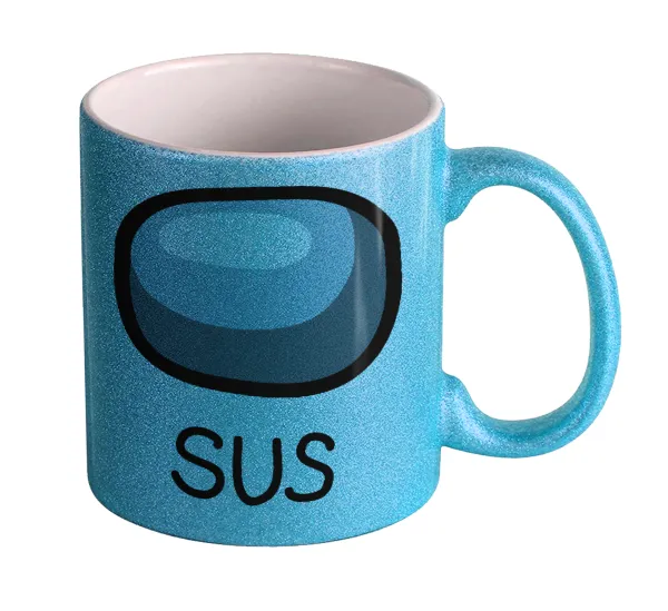 Among US SUS!!! — Light blue glitter mug that sparkles, ceramic, 330ml