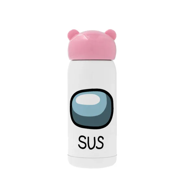Among US SUS!!! — Pink stainless steel thermal flask, 320ml