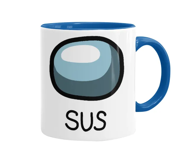 Among US SUS!!! — Mug colored blue, ceramic, 330ml