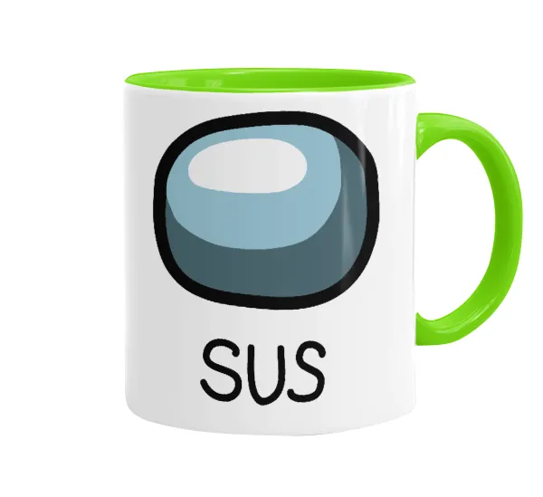 Among US SUS!!! — Mug colored light green, ceramic, 330ml