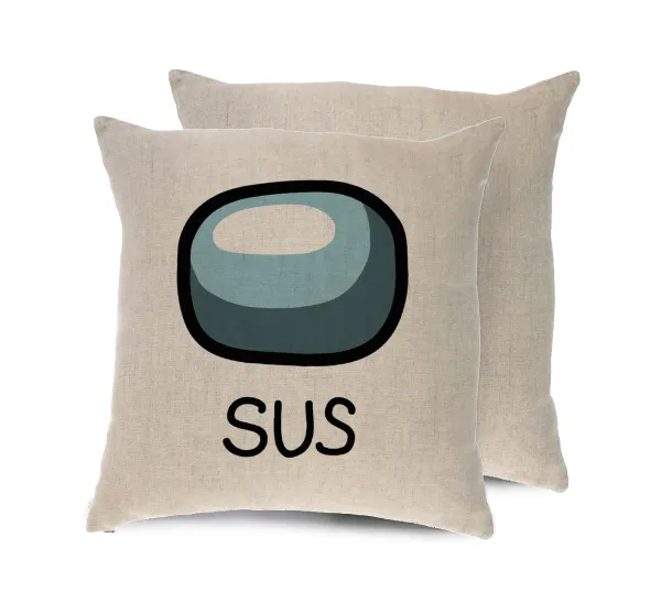 Among US SUS!!! — Linen sofa cushion, 40x40cm, filling included