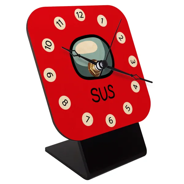 Among US SUS!!! — Quartz Table clock in natural wood (10cm)