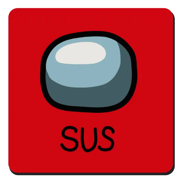 Among US SUS!!! — Square wooden magnet, 9x9cm