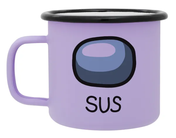 Among US SUS!!! — Metal enamel mug, matte light pastel purple, 360ml