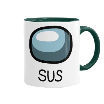 Among US SUS!!!, Mug colored green, ceramic, 330ml