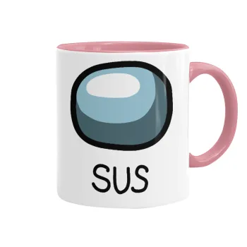 Among US SUS!!!, Mug colored pink, ceramic, 330ml