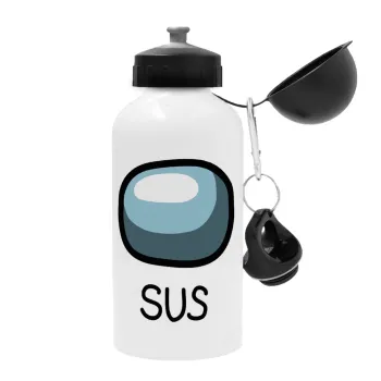Among US SUS!!!, Metal water bottle, White, aluminum 500ml