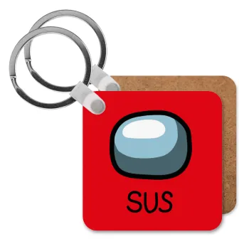 Among US SUS!!!, Μπρελόκ Ξύλινο τετράγωνο MDF