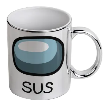 Among US SUS!!!, Κούπα κεραμική, ασημένια καθρέπτης, 330ml