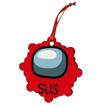 Among US SUS!!!, Christmas ornament snowflake wooden 7.5cm