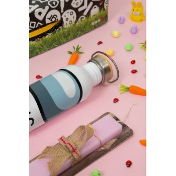 Among US SUS!!!, Easter Set, SS Metallic water bottle (620ml, stainless steel) & scented flat Easter candle (30cm) (PINK)