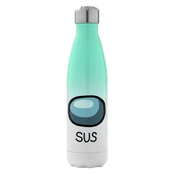 Among US SUS!!!, Metal mug thermos Green/White (Stainless steel), double wall, 500ml