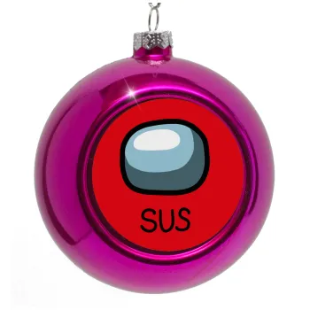Among US SUS!!!, Purple Christmas tree ornament bauble 8cm