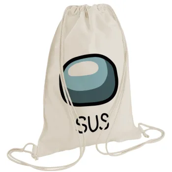Among US SUS!!!, Τσάντα πλάτης πουγκί GYMBAG natural (28x40cm)