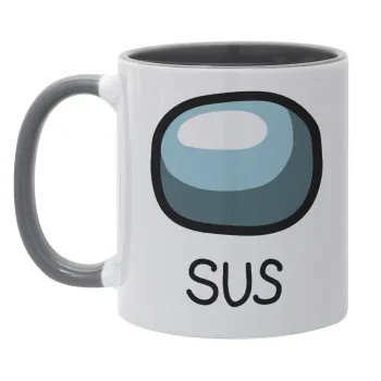 Among US SUS!!!, Κούπα χρωματιστή γκρι, κεραμική, 330ml