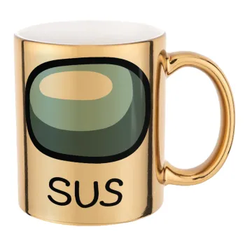 Among US SUS!!!, Mug ceramic, gold mirror, 330ml