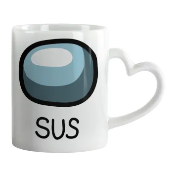 Among US SUS!!!, Mug heart handle, ceramic, 330ml
