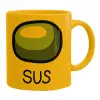 Ceramic coffee mug yellow, 330ml