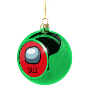 Among US SUS!!!, Green Christmas tree ornament ball 8cm