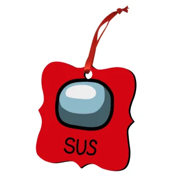 Among US SUS!!!, Στολίδι Χριστουγεννιάτικο στολίδι polygon ξύλινο 7.5cm