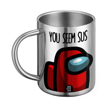 Among US, you seem sus, Ανοξείδωτη Μεταλλική Κούπα 450ml - Διπλού Τοιχώματος