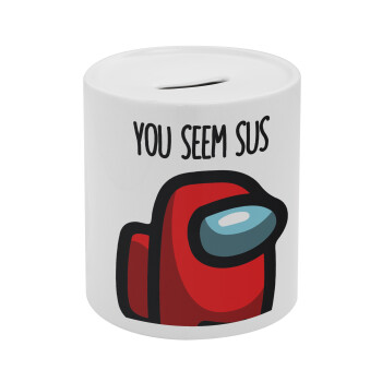 Among US, you seem sus, Κουμπαράς πορσελάνης με τάπα